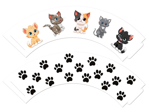Folii pentru cupcakes Cats - 6 buc.