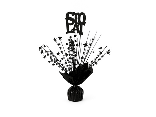 Decorațiuni de masă negru Happy Birthday - 36 cm - 1 buc.