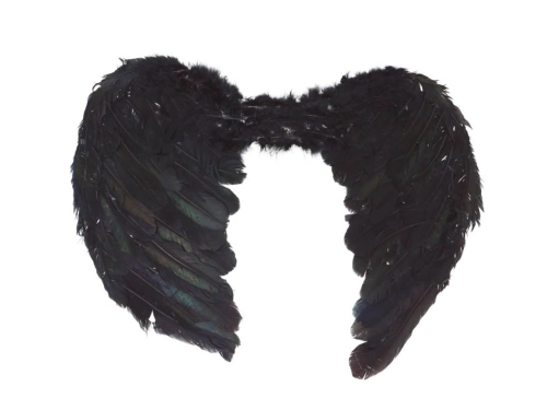 Aripi de înger negre cu pene - 50 x 40 cm - 1 buc.