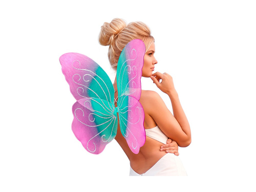 Aripi de fluture turcoaz-violet-roz 85×50 cm