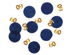 Confetti aniversare pentru șaizeci de ani - albastru marin și auriu - 25g