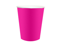 Pahare de hârtie roz închis - 250 ml - 6 buc.