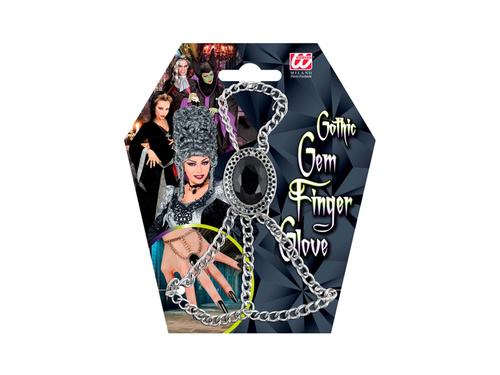 Brățară gotică cu lanț și medalion negru