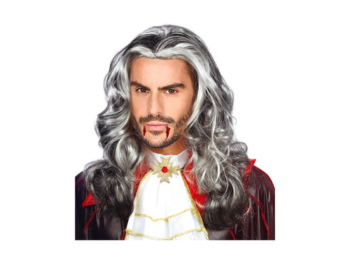 Peruca vampir lung negru și gri rafinat