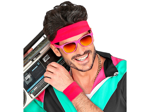 Disco 80s neon roz brățări - 2 buc.