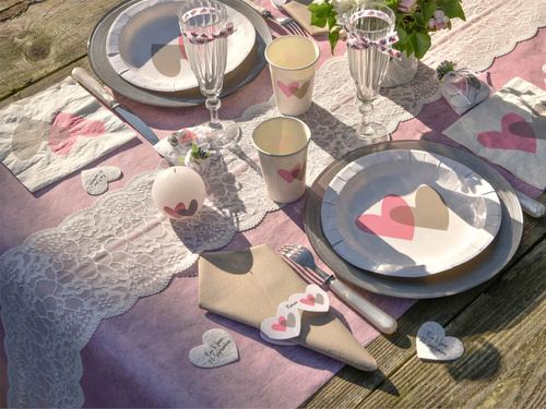 Dantelă pentru decorarea mesei - alb - 18 cm x 3 m - 1 buc.