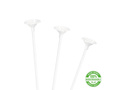 EKO Bețe de hârtie cu dopuri pentru baloane - alb - 10 buc.