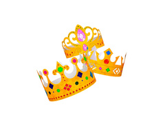 Set de 6 coroane de hârtie pentru pictat - 3 modele - mix