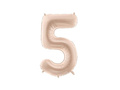 Balon din folie numărul 5 bej închis - 72 cm - 1 buc.