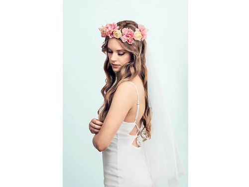 Ghirlandă cu flori și voal - 1 buc.