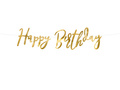 Banner auriu cu inscripția Happy Birthday - 62 cm - 1 buc.