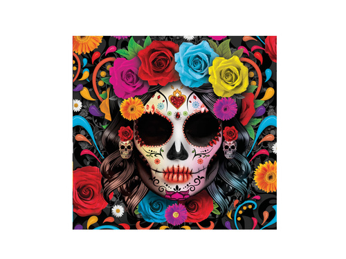 Șervețele mexicane Halloween Skull - 33 cm - 12 buc.