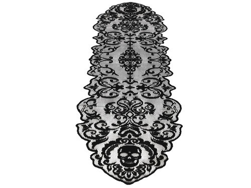 Ruletă de masă neagră Halloween Skulls - 35 x 180 cm - 1 buc.