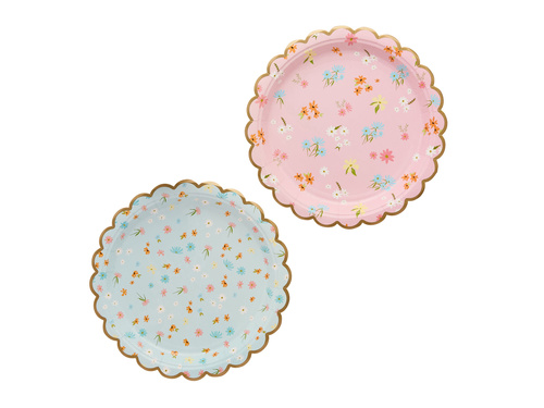 Farfurii de hârtie în flori - 23 cm - 8 buc.