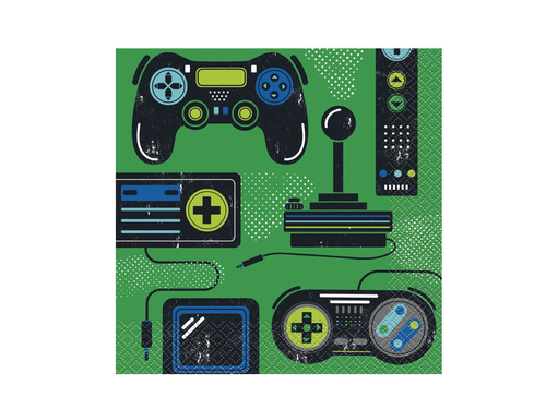Șervețele pentru ziua de naștere a petrecerii Gamer - 33 cm - 16 buc.