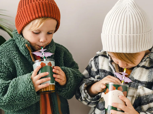 Paie de hârtie dinozauri - 19,5 cm - 6 buc.