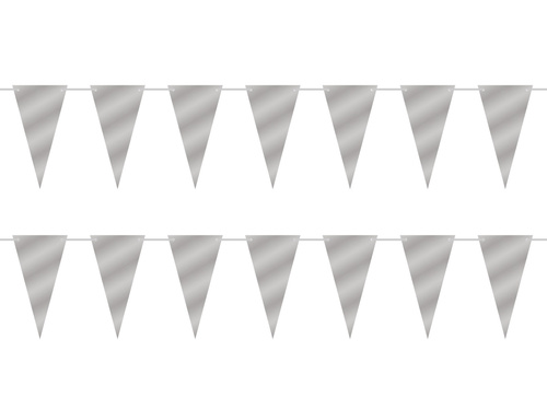 Banner ghirlanda steaguri de argint - 500 cm