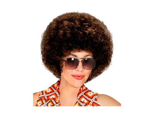 O perucă afro disco maro din anii 1970.