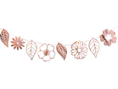 Ghirlandă de flori aur roz - 1 buc.