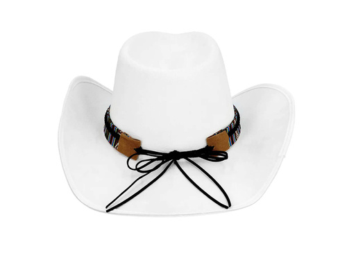 Pălărie de cowboy Django albă - 1 buc.