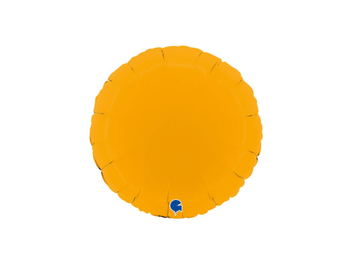 Balon rotund din folie glazurată muștar - 14" - 1 buc.