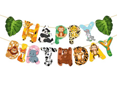 Happy Birthday Safari banner - 500 cm - 1 buc.