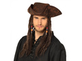 Pălărie de pirat cu păr - 1 buc.