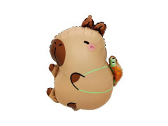 Balon din folie Capybara cu țestoasă - 44x38 cm - 1 buc.