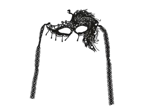 Mască de carnaval din dantelă neagră - 1 buc.