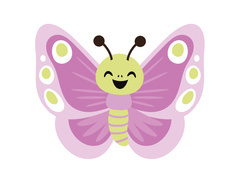 Decorațiune cu două fețe Fluture roz - 36 x 29 cm