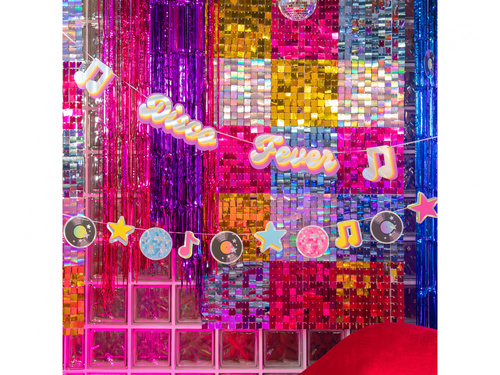 Retro Disco pandantiv porc decor - 6 buc.