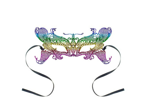 Mască de carnaval întredeschisă Rainbow Butterfly - 1 buc.