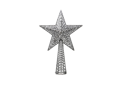 Stea argintie pentru pomul de Crăciun - 37 cm - 1 buc.