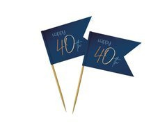 Fericit 40 de ani albastru marin muffin pickers - 36 buc.