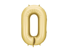 Balon din folie auriu numărul 0 - 86 cm - 1 buc.