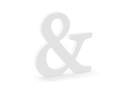 Semn din lemn decor & - alb