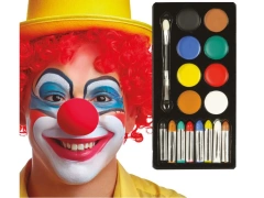 Set de vopsele de față și creioane colorate - 8 culori