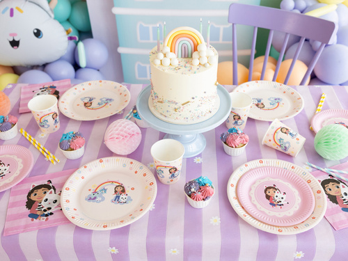 Farfurii de hârtie pentru aniversarea casei pisicii lui Gabi - 23 cm - 6 buc.