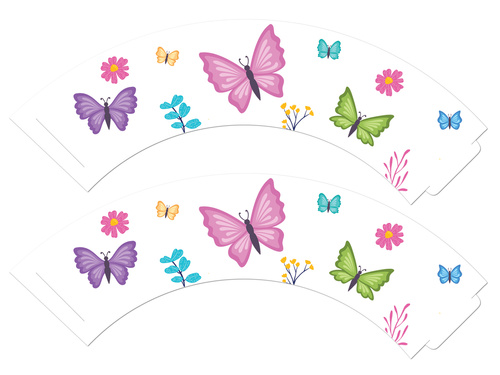 Folii pentru cupcakes Fluturi - 6 buc.