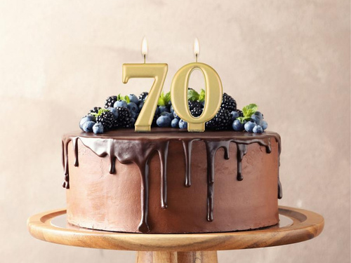 Lumânare auriu metalic număr - 7 - șapte