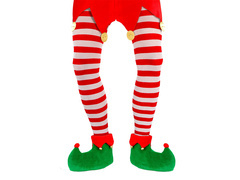 Colanți de elf cu dungi roșii și albe