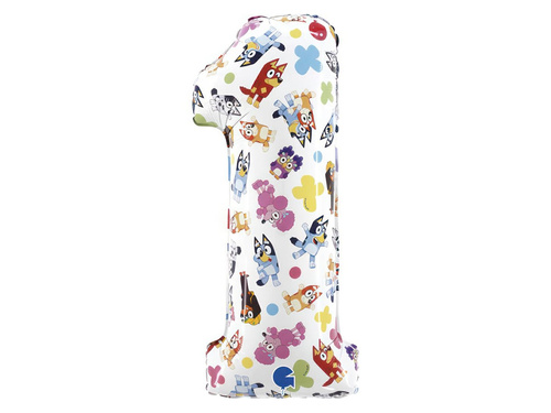 Balon albastru cu numărul 1 din folie - 33x71 cm - 1 buc.