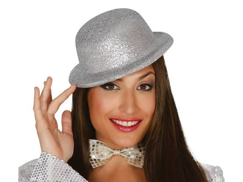 Pălărie bowler argintie - 1 buc.