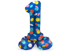 Balon folie în picioare numărul 1 Puncte - 72 cm - 1 buc.