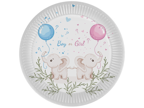 Farfurii fată sau băiat? pentru Baby Shower - 18 cm - 6 bucăți.