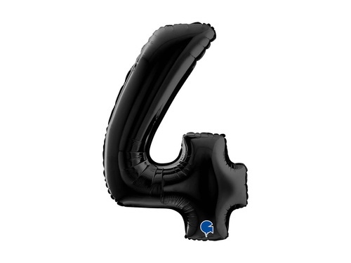 Balon din folie numărul 4 negru - 26" - 1 buc.