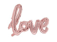 Balon din folie roz auriu Love word - 73 cm - 1 buc.