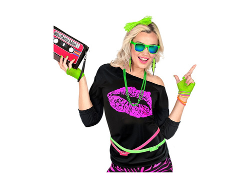 Mănuși fără degete din plasă verde neon