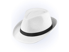 Pălărie de gangster albă cu bordură neagră - 1 buc.