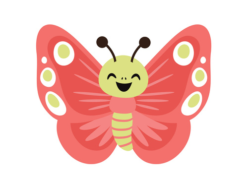 Decorațiune cu două fețe Fluture roșu - 36 x 29 cm